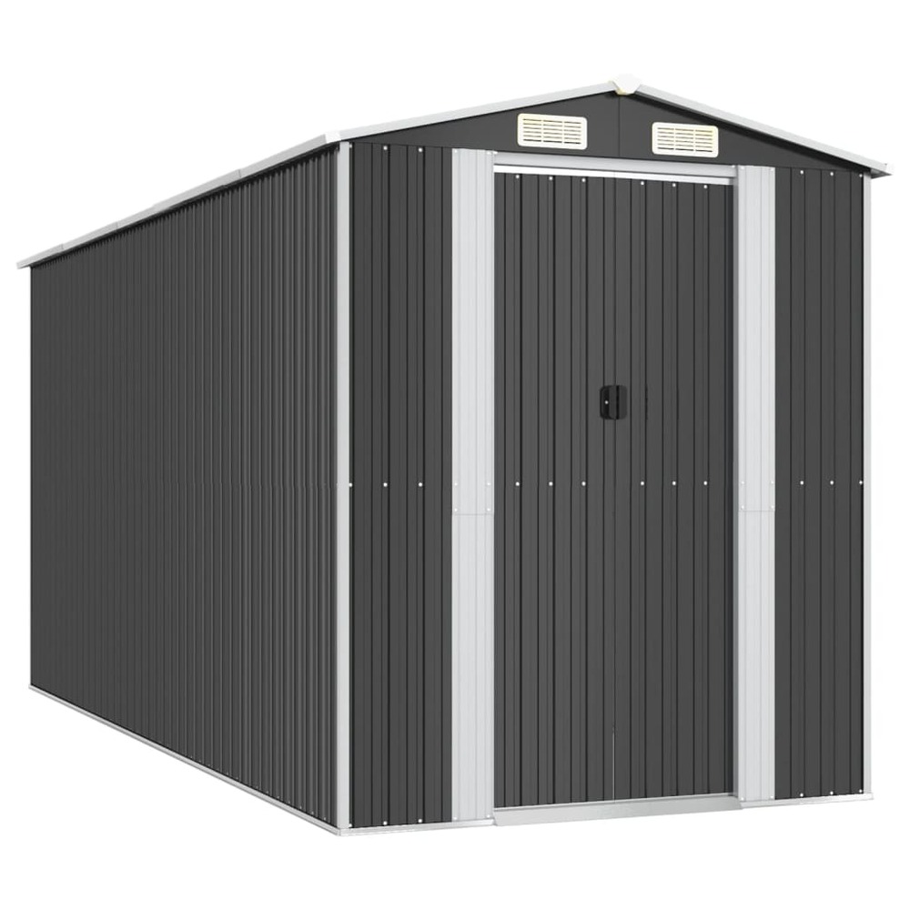 Abri de jardin cabane cabanon maison de stockage remise extérieur hangar outils robuste 192 x 440 x 223 cm acier galvanisé an