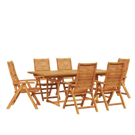 Ensemble de salle à manger pour jardin 7 pc marron