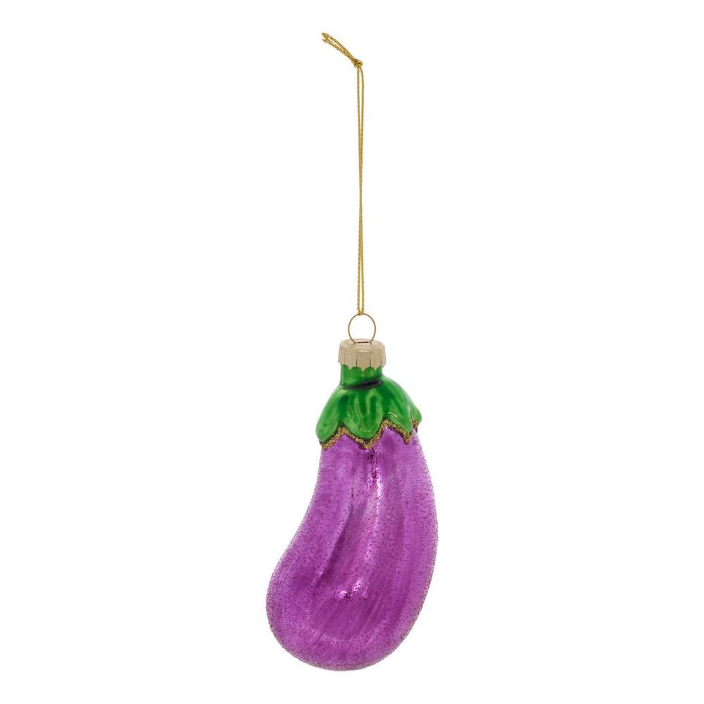 Suspension de sapin aubergine en verre violette 9 cm