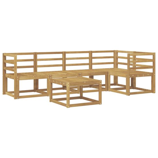 Ensemble de canapés d'extérieur 6 pc blanc bois d'acacia massif