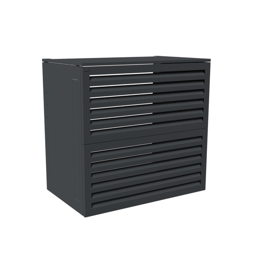 Cache climatiseur, acoustique atole en aluminium thermolaqué - taille 3 : h. 130 x l. 135 x p. 85 cm - gris anthracite
