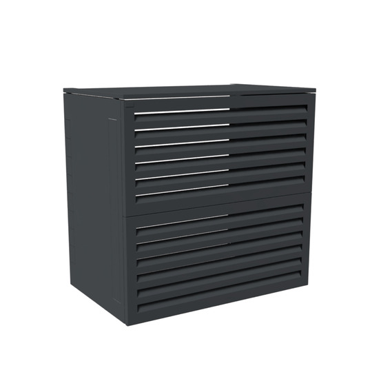 Cache climatisation acoustique atole en aluminium thermolaqué - taille 3 : h. 130 x l. 135 x p. 85 cm - gris anthracite