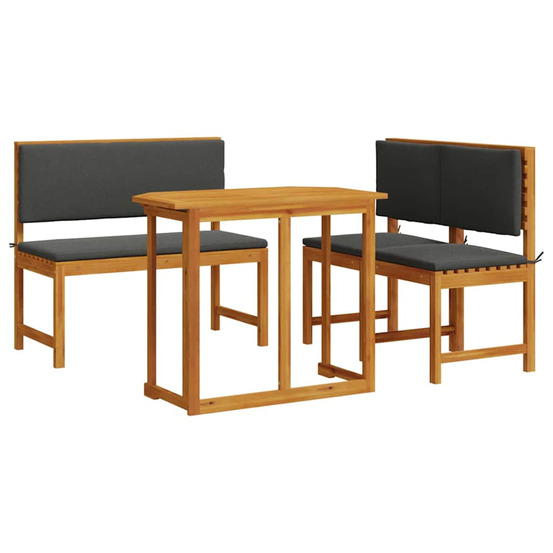 Ensemble bistro de jardin 3 pcs marron bois d'acacia massif