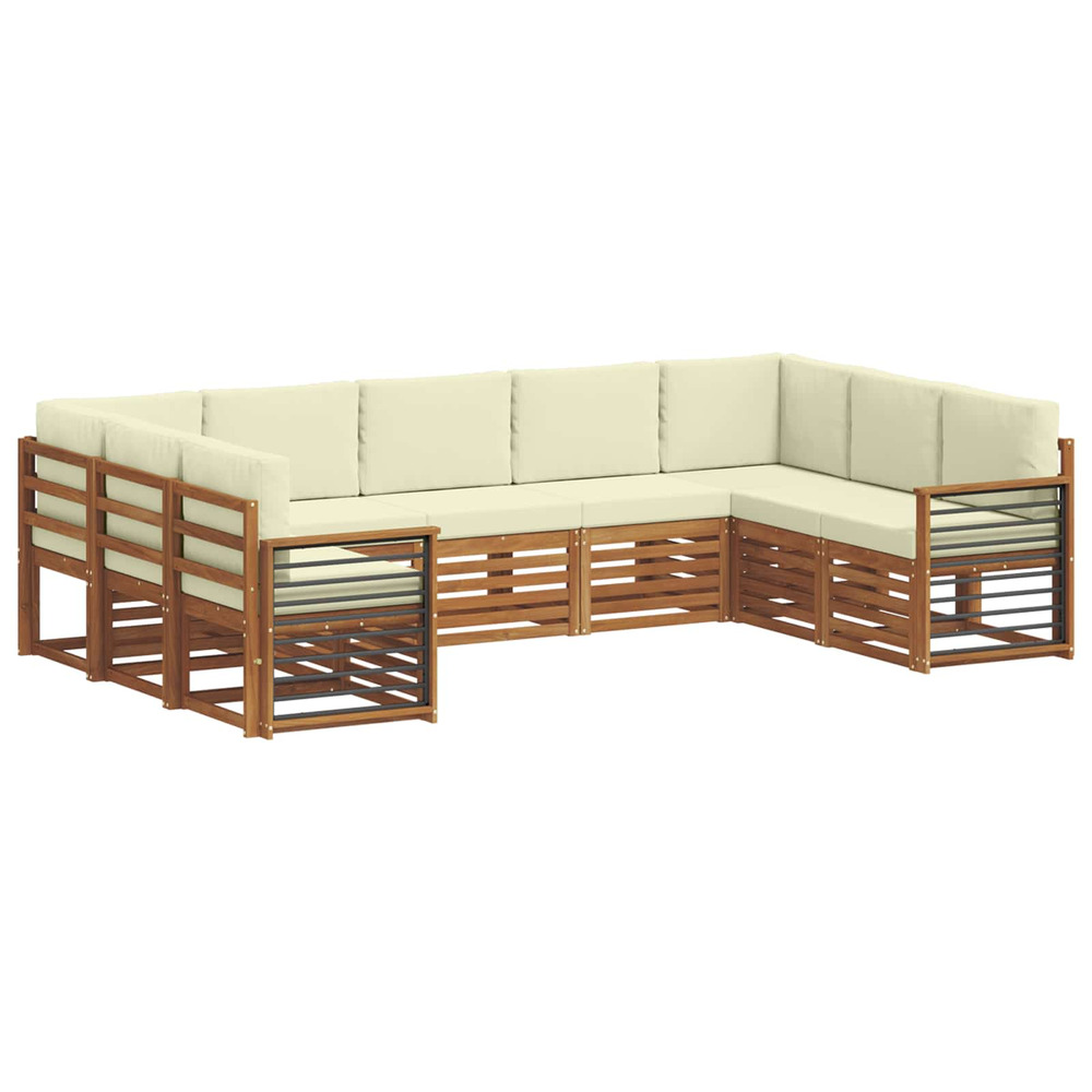 Ensembles de canapés avec coussin 9 pcs naturel et crème