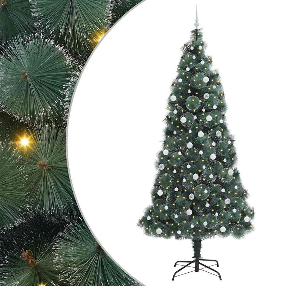 Sapin de noël artificiel pré-éclairé avec ensemble de boules