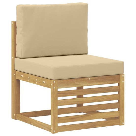 Sofa de milieu extérieur bois d'acacia massif blanc