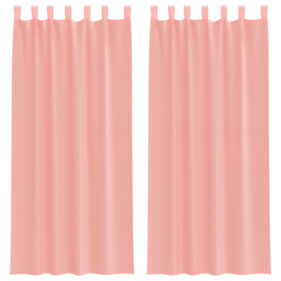 Rideaux en voile avec boucles 2 pcs rose 140x225 cm