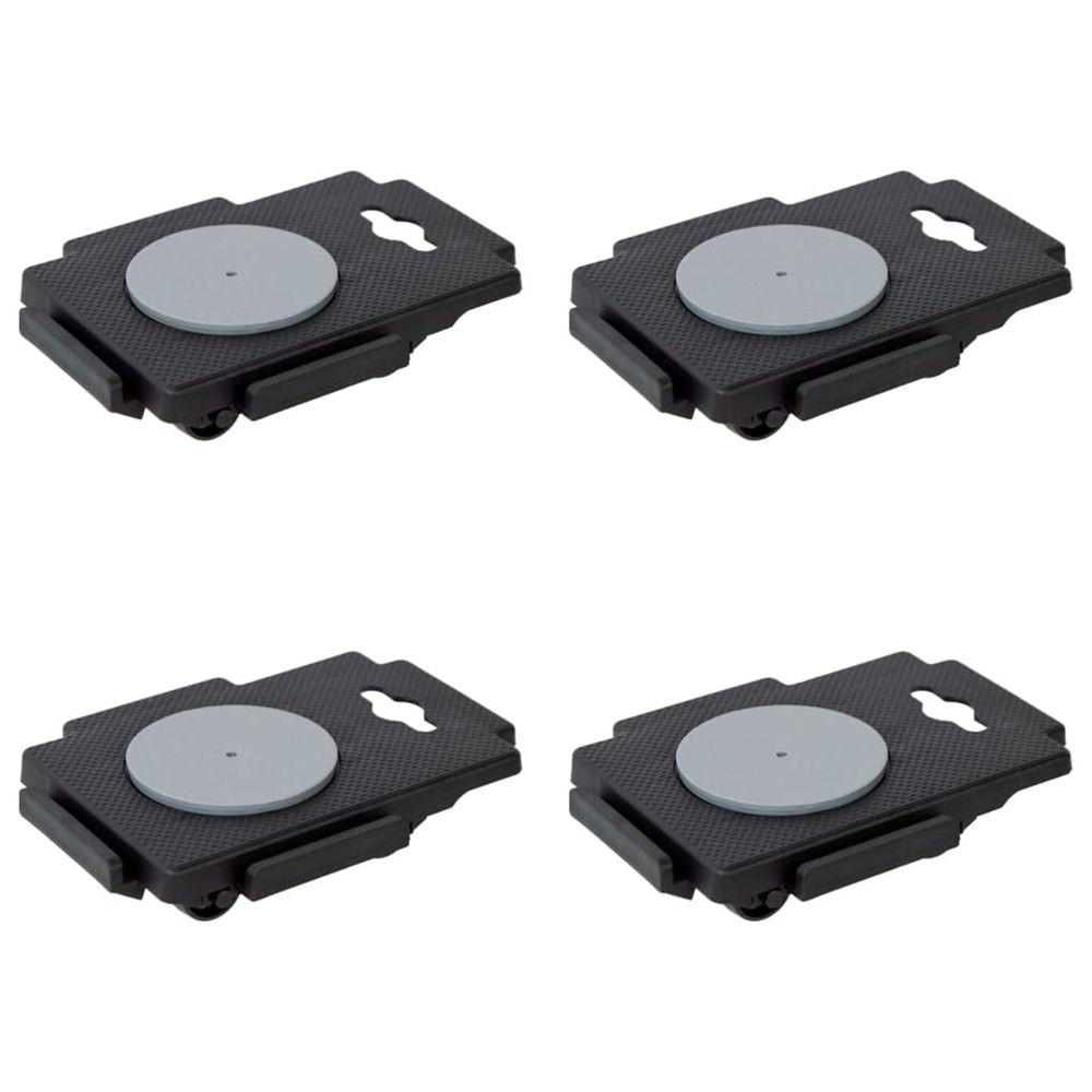Chariots de déménagement à 8 roues 4 pcs noir pp 150 kg