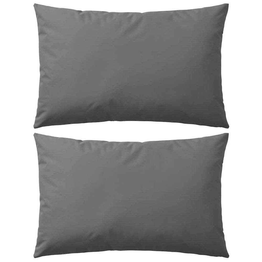Oreiller d'extérieur lot de 2 60 x 40 cm gris