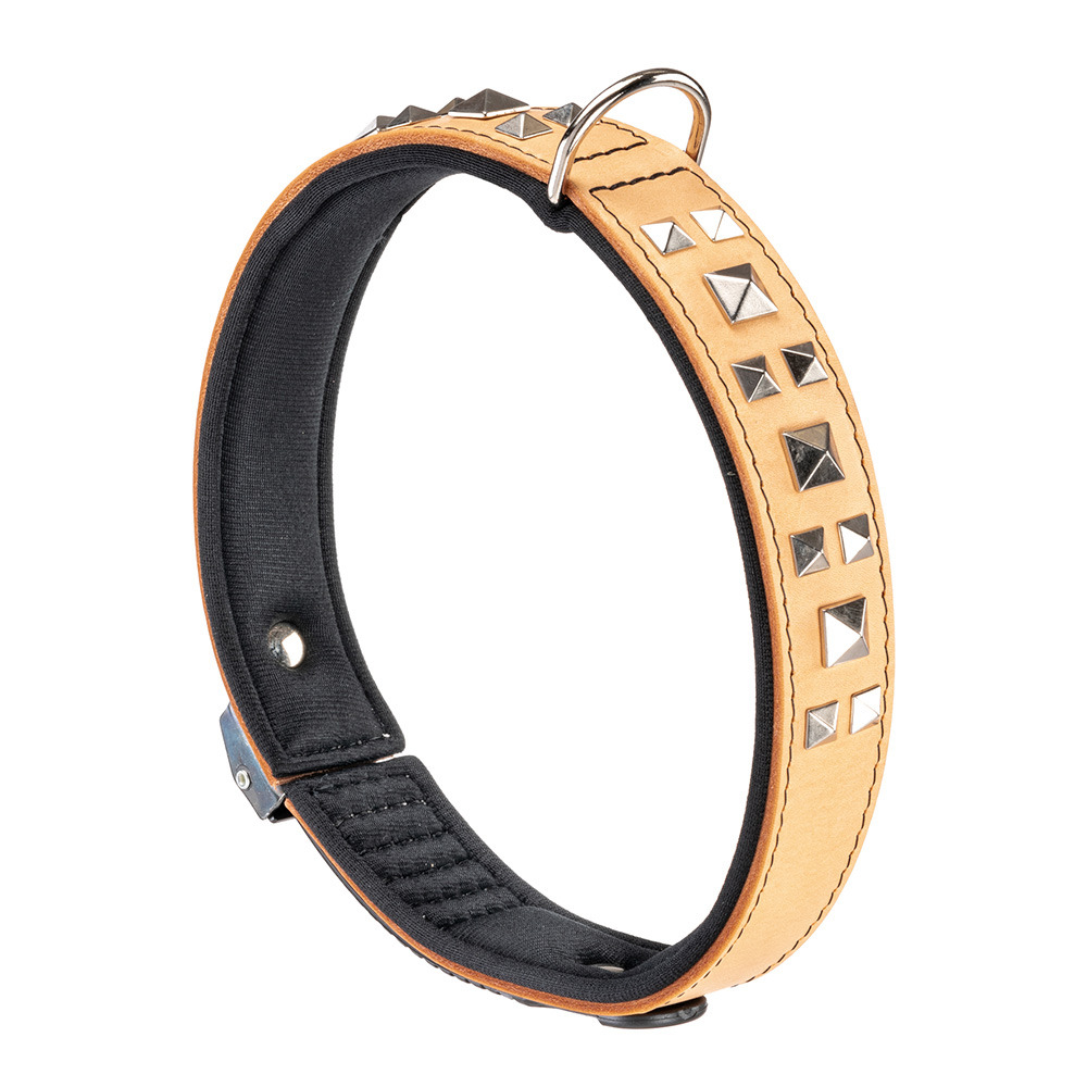 Collier pour chiens giotto luxor c30/58, en cuir véritable avec clous argentés