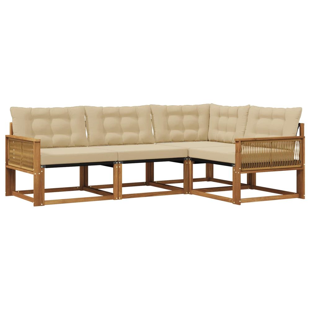 Ensemble de canapés d'extérieur 4 pc naturel et beige