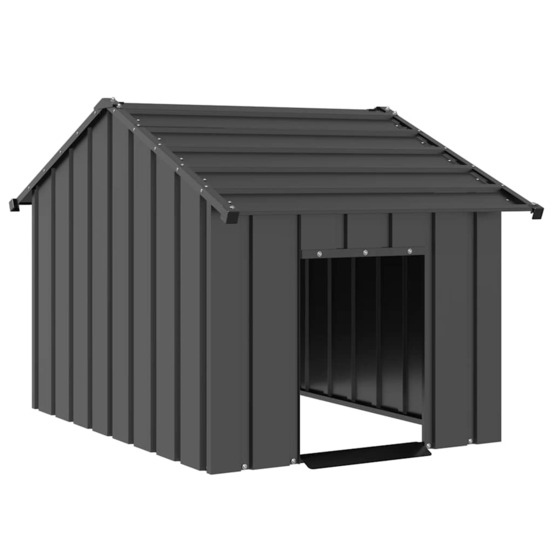 Niche pour chien avec toit noir 83x130x85 cm acier galvanisé