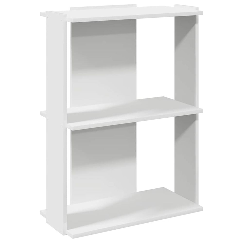 Bibliothèque à 3 niveaux blanc 60x30x80 cm bois d'ingénierie