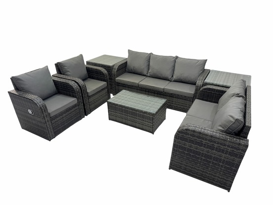 7 places ensemble de meubles de jardin avec table basse rectangulaire canapé 3 places canapé d'amour 2 tables d'appoint