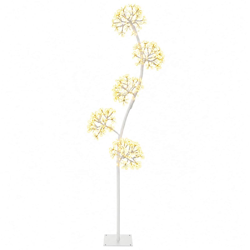 Sapin de noël à led en forme de s blanc 20 x 20 x 175 cm acier