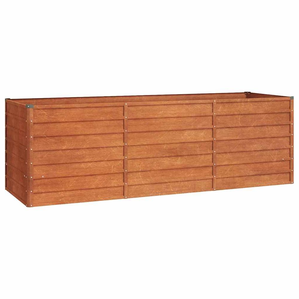 Lit surélevé de jardin rouillé 240x80x77 cm acier corten