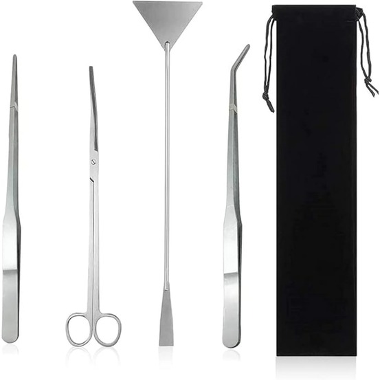 Outil 4 pièces acier inoxydable pour aquarium