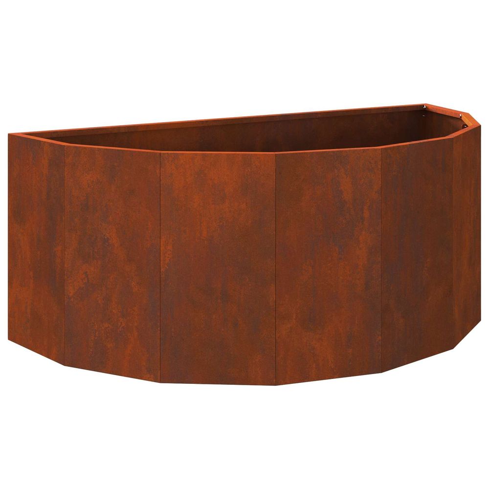 Jardinière d'extérieur rouillé 90 x 45 x 35 cm acier patiné