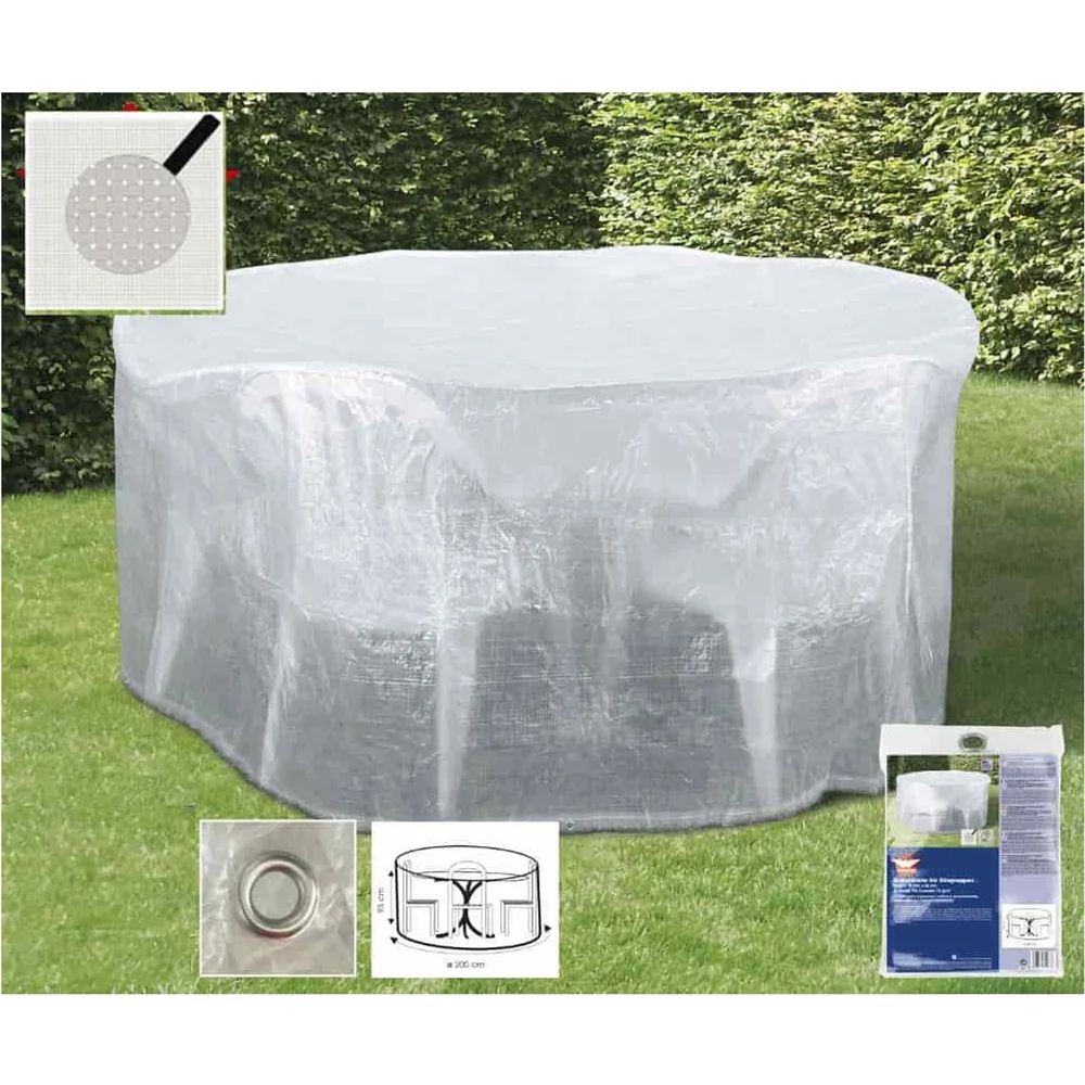 Housse de protection transparente pour mobilier de jardin - 200x95cm