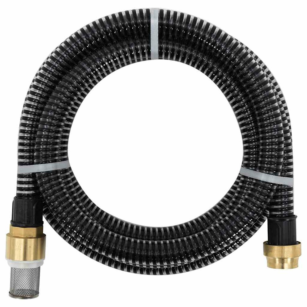 Tuyau d'aspiration avec raccords en laiton noir 1,1 20 m pvc