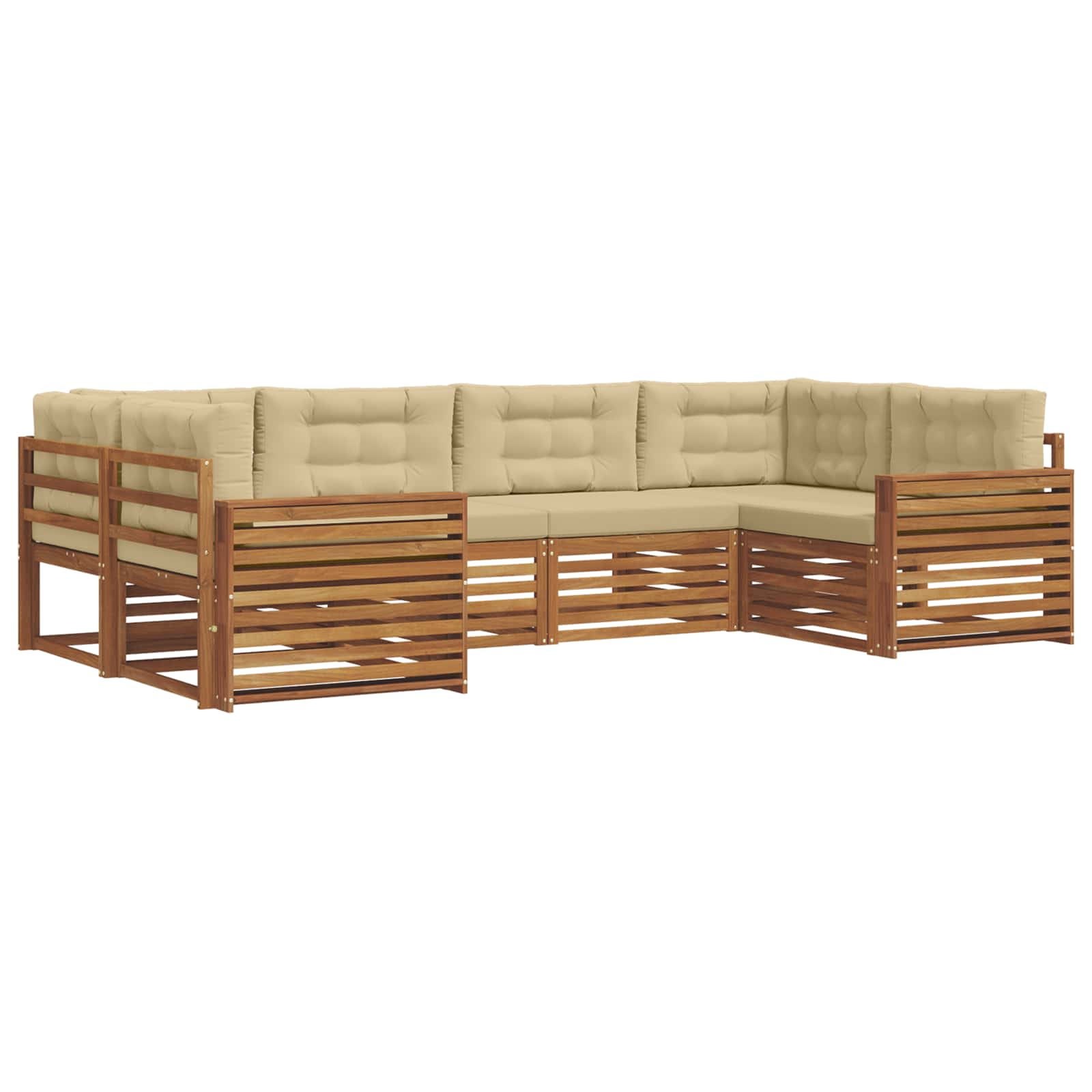 Ensemble de canapés d'extérieur 6 pcs naturel et beige