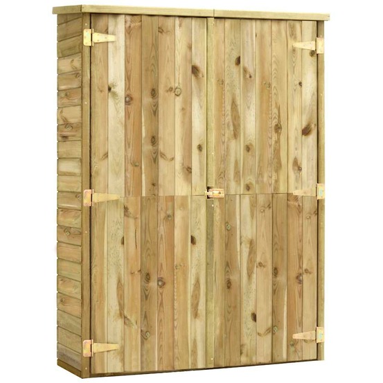 Abri à outils de jardin 123x50x171 cm pinède imprégnée