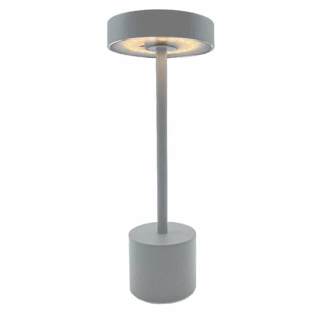 Lampe de table sans fil touch roby grey gris aluminium