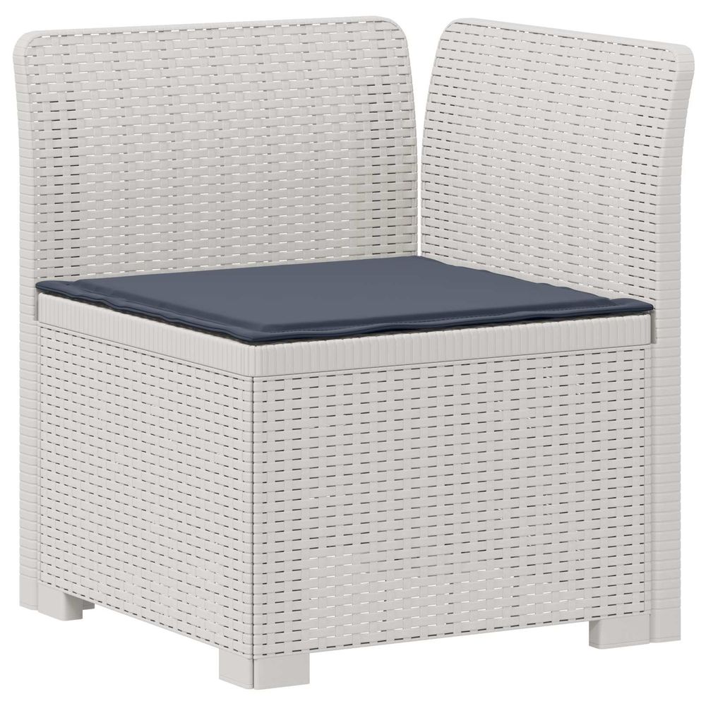 Canapé de jardin 1 place avec coussin look rotin pp blanc