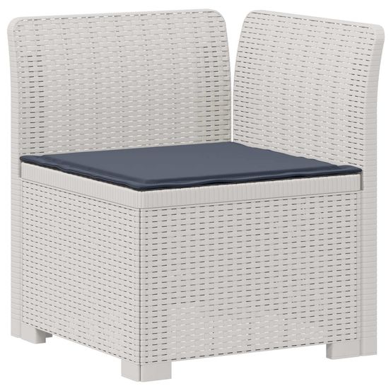 Canapé de jardin 1 place avec coussin look rotin pp blanc