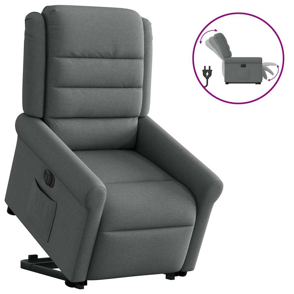 Fauteuil inclinable électrique gris foncé tissu