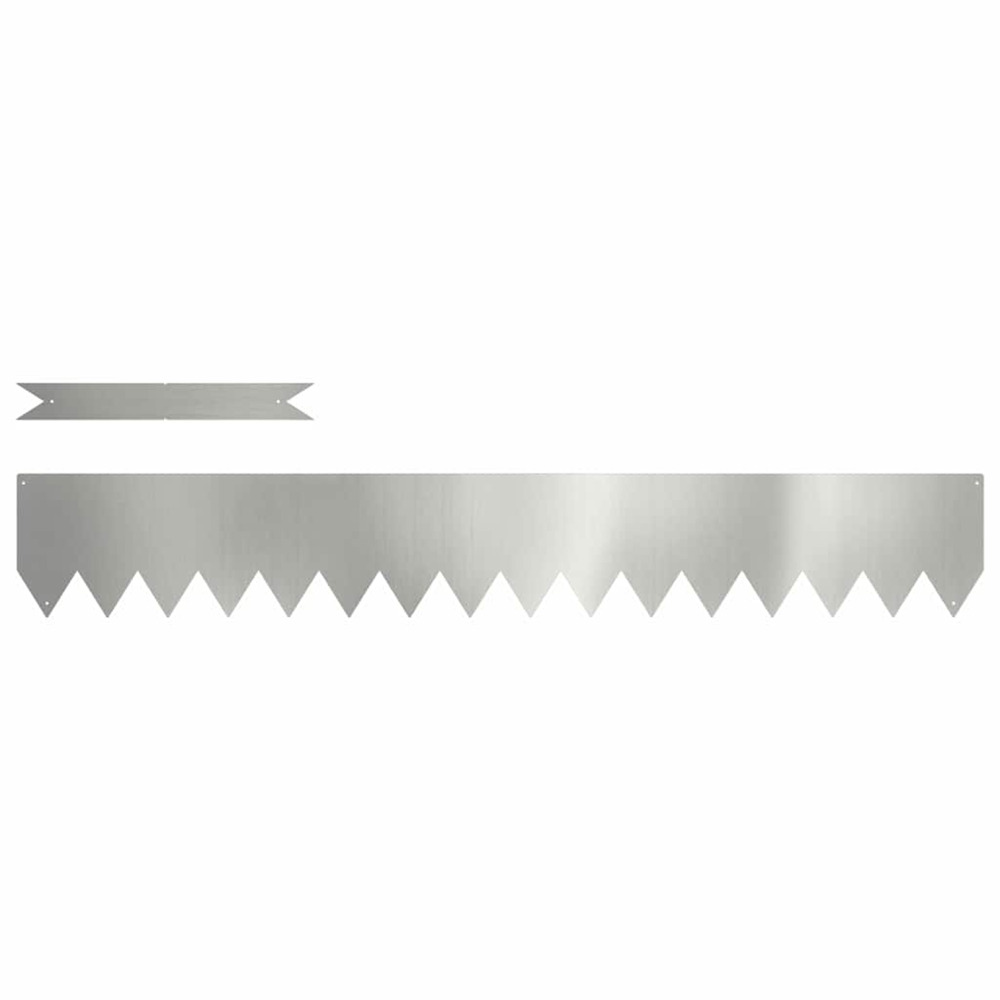 Bordure de pelouse 10 pc 100 x 0,05 x 15 cm acier galvanisé