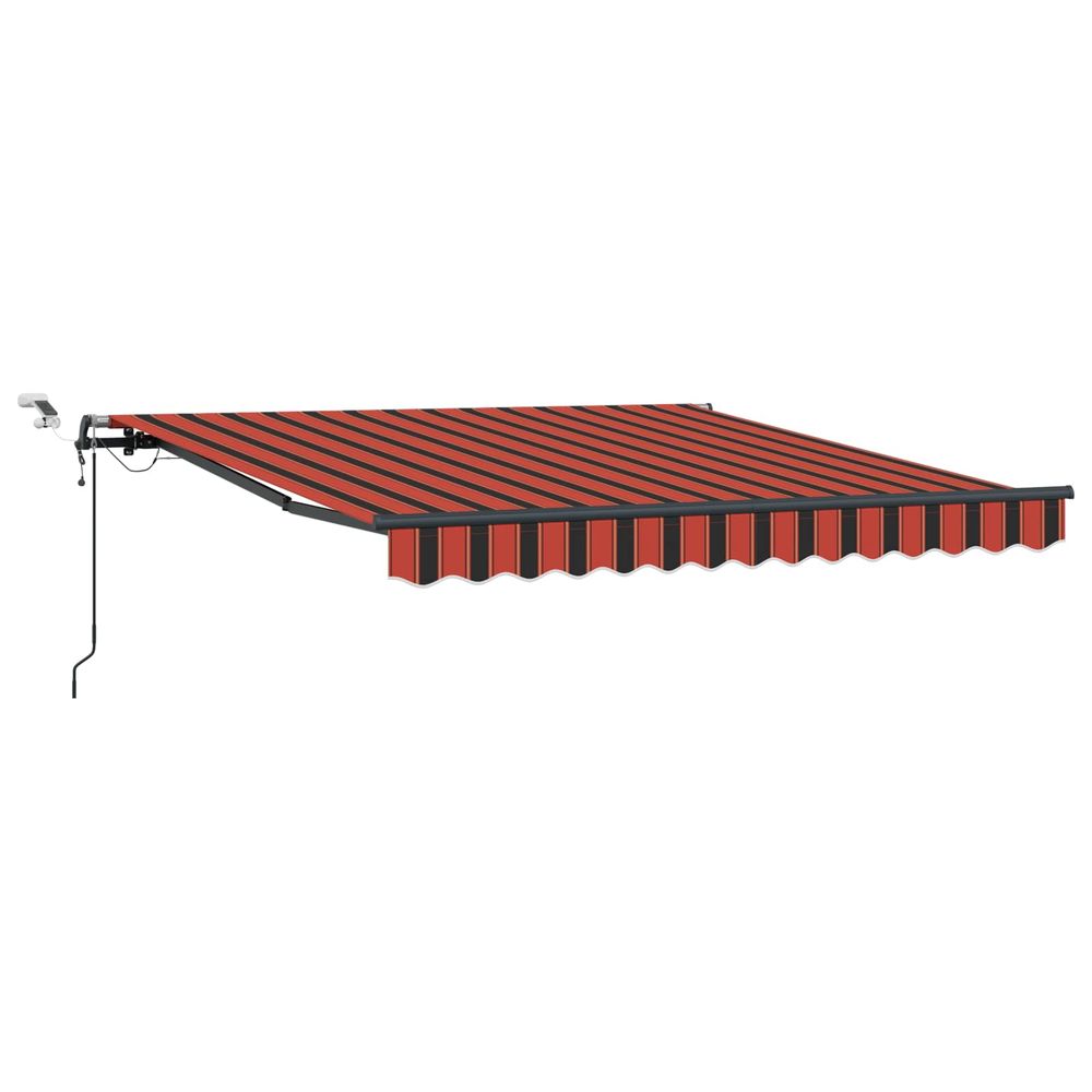 Auvent rétractable orange et marron 300 x 250 cm polyester