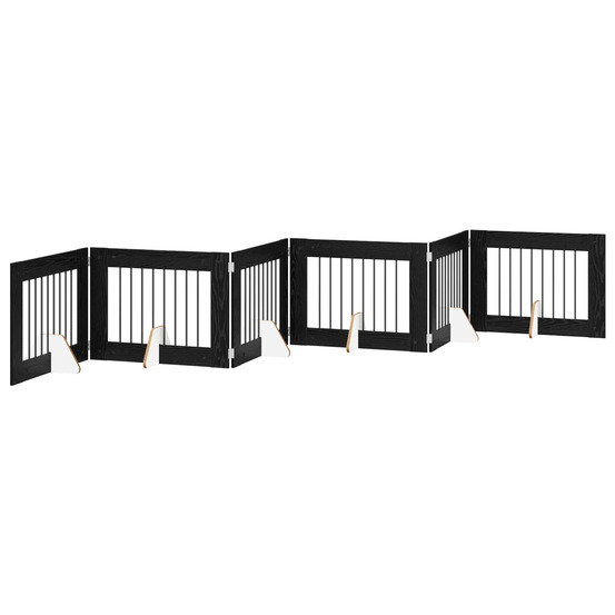 Porte de chien pliable avec supports 6 pcs chêne noir 482 cm