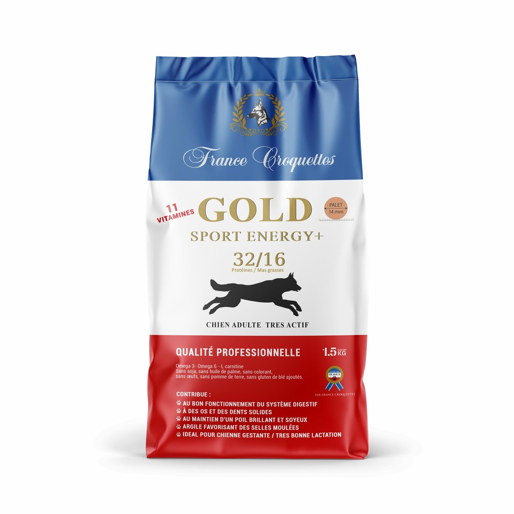 Croquettes pour chiens Gold Sport energy + 32/16 (1.50 kg) SPORTIF OU MASSIF ⭐⭐⭐⭐⭐