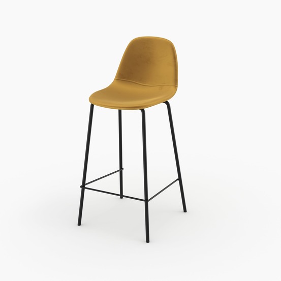 Henrik-chaise pour îlot central en velours jaune 65 cm