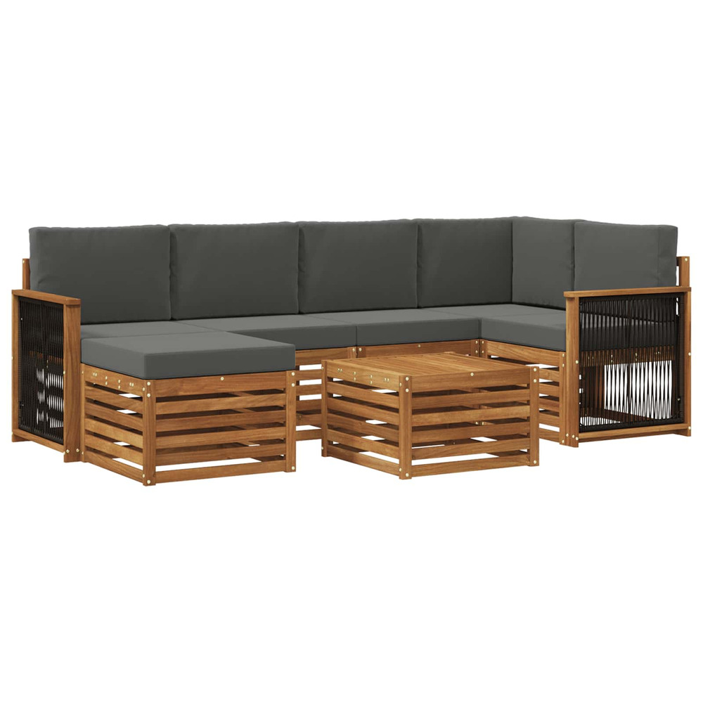 Ensemble de canapé d'angle 6 pcs naturel et anthracite