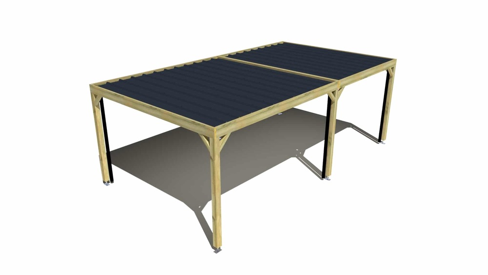 Carport bois • 7m x 4m • indépendante • sens largeur • livraison comprise