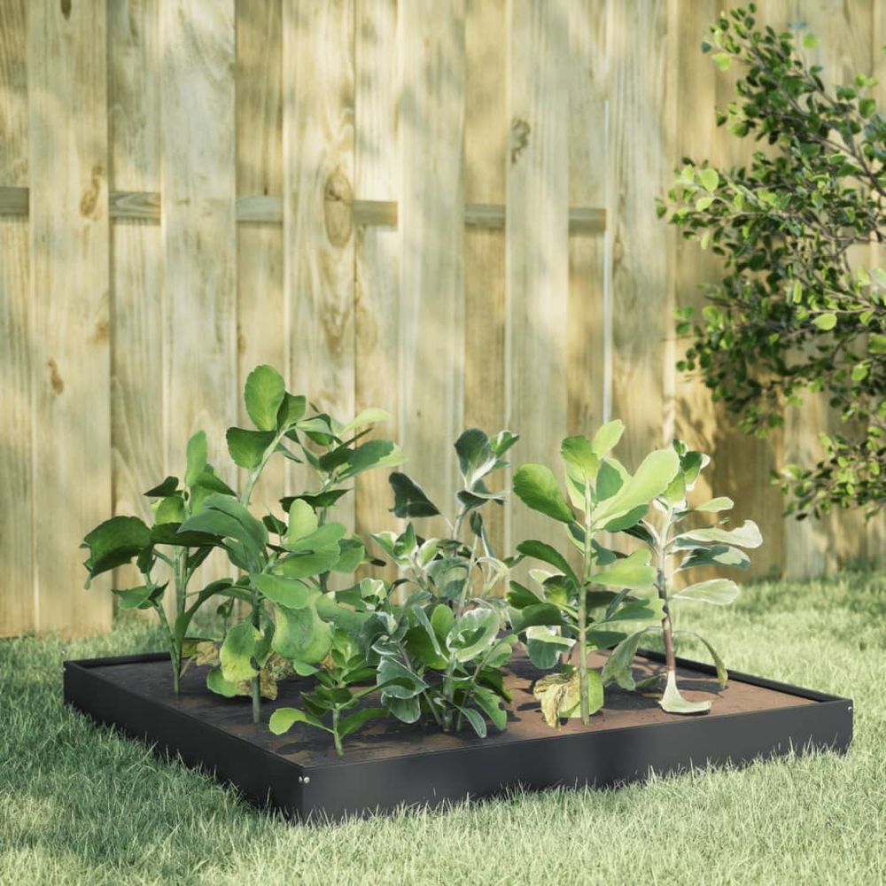Carré potager en acier pour jardin et terrasse 100x100x18,5 cm anthracite
