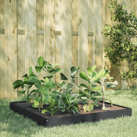 Carré potager en acier pour jardin et terrasse 100x100x18,5 cm anthracite