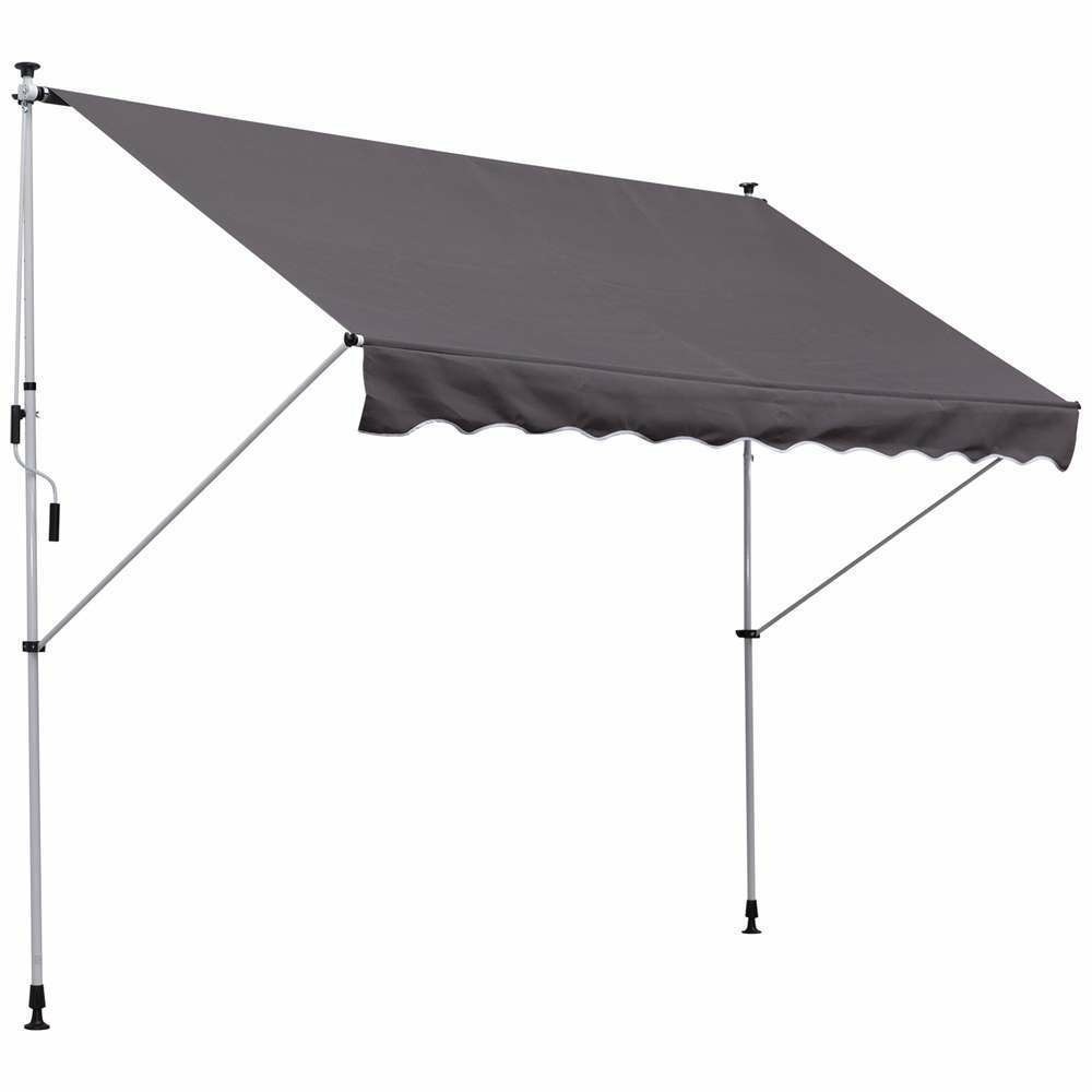 Store banne manuel rétractable gris - L300xl150xH280cm