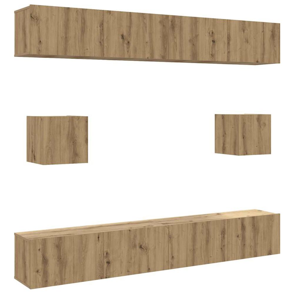 Ensemble de meuble tv mural 6 pcs chêne artisanal