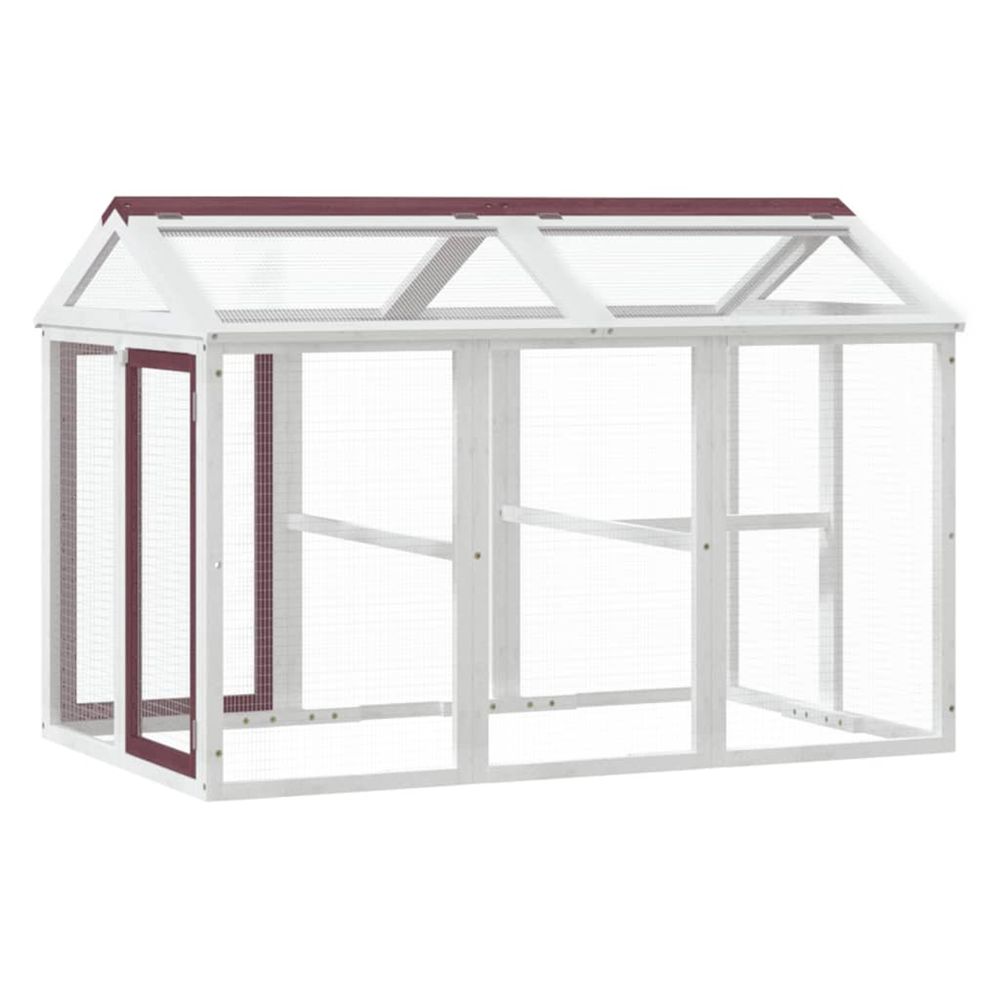 Enclos animaux moka 141x94x104 cm bois massif de pin