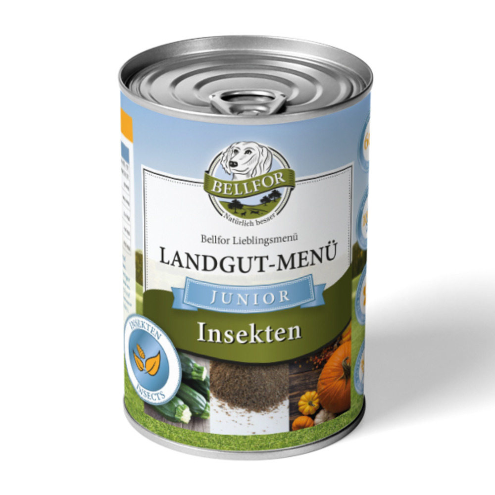 Hypoallergénique aliment humide avec insectes pour chiots - landgut-menu junior - 400g