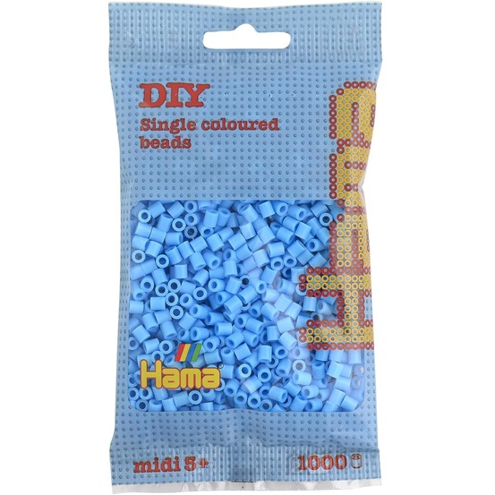 Sachet 1000 perles plastique midi bleu pastel