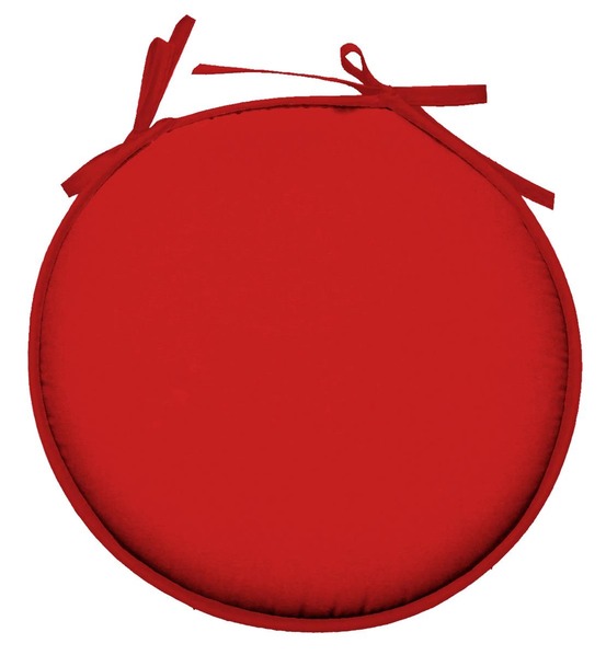 Galette de chaise ronde unie pop color 40 cm rouge