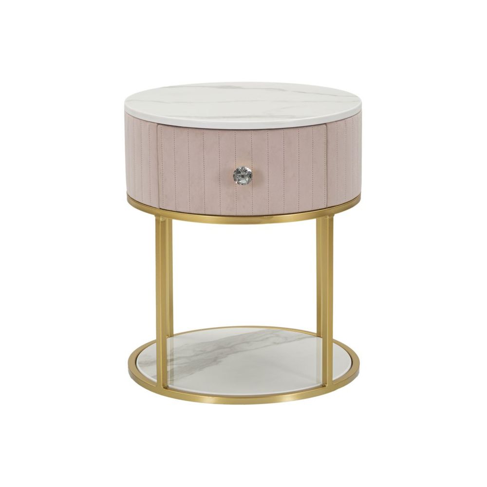 Table de chevet effet marbre 
