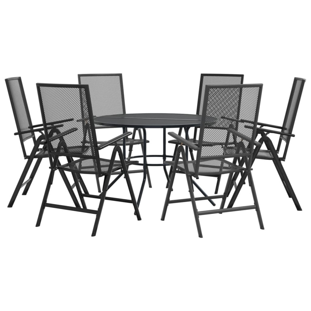 Ensemble de chaises de jardin inclinables 7 pcs anthracite