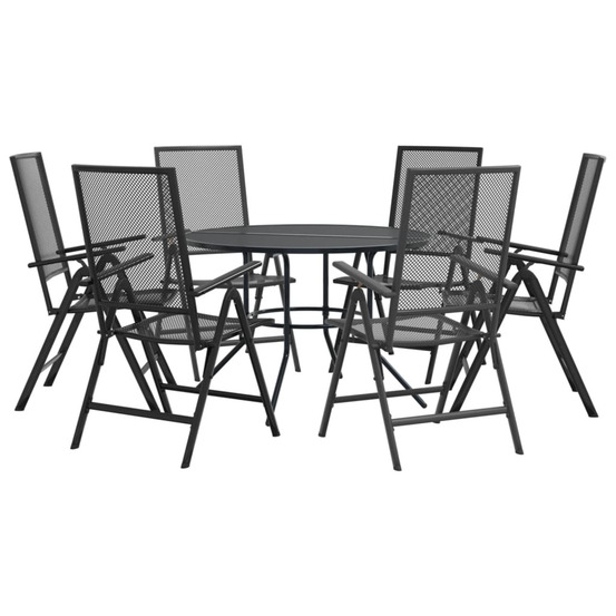 Ensemble de chaises de jardin inclinables 7 pcs anthracite