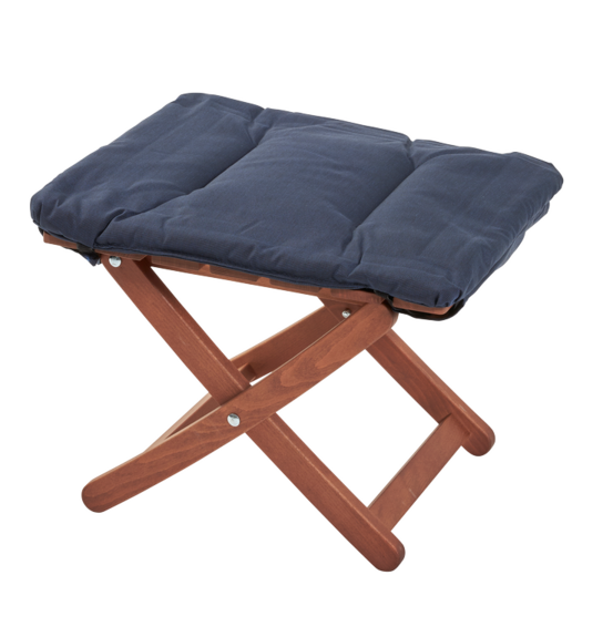 Repose pieds -Matty soft - en hêtre et oléfine Bleu marine L.46hl.51xH.42.5cm