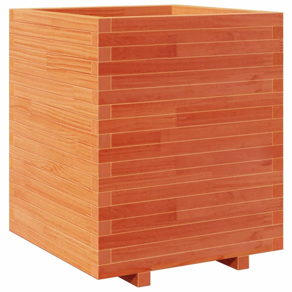 Jardinière d'extérieur cire marron 60x60x72,5 cm bois de pin massif